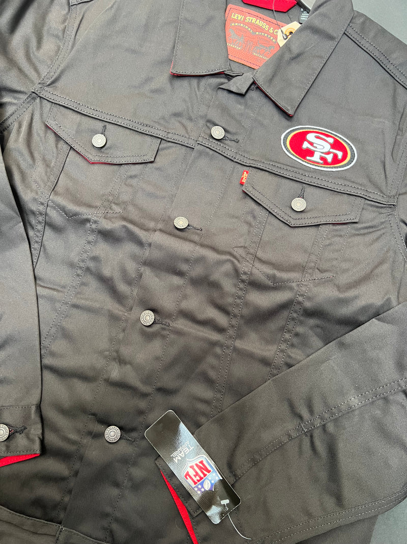 Levis x San Francisco 49ers Black Denim Jacket NFL Mens.